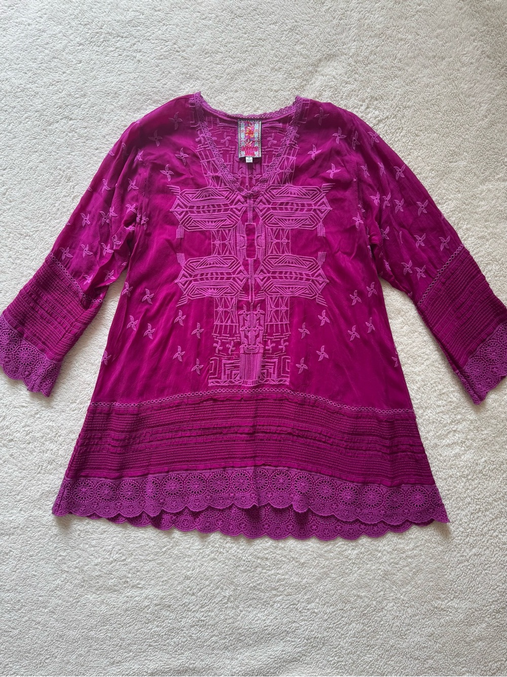 Johnny Was Tunic Top Medium EUC